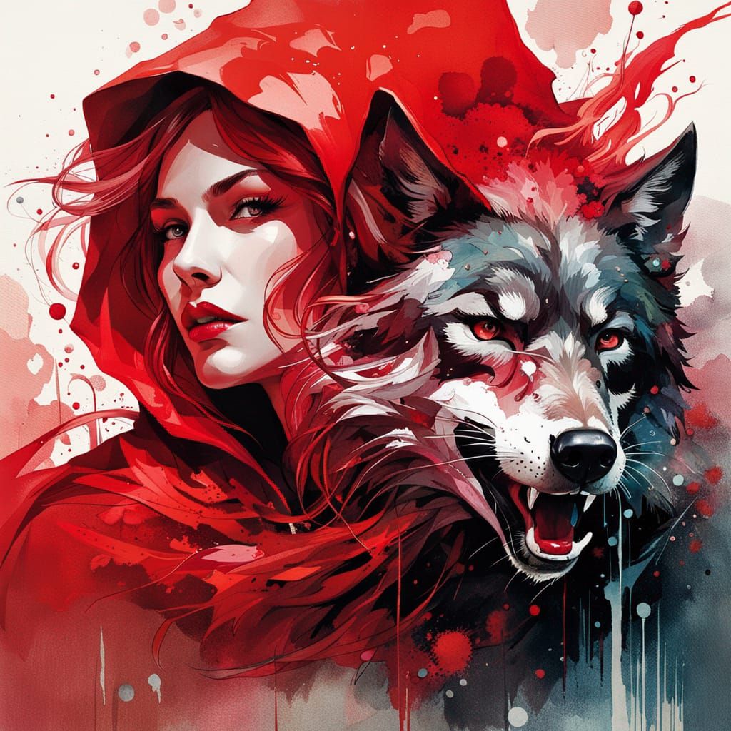 Red Riding Hood Rides the Wolf: Fantasy Illustration