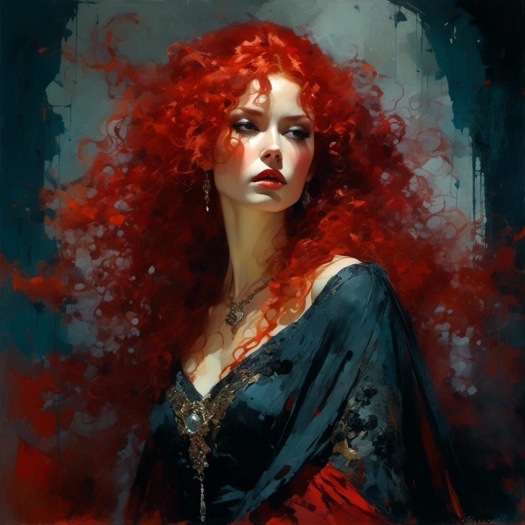 Vampiress as Bride of Dracula in Fine Art Style