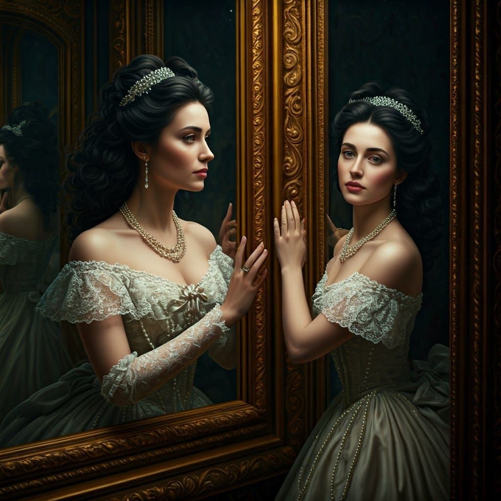 Infinite Reflections: Surreal Optical Illusion of a Woman