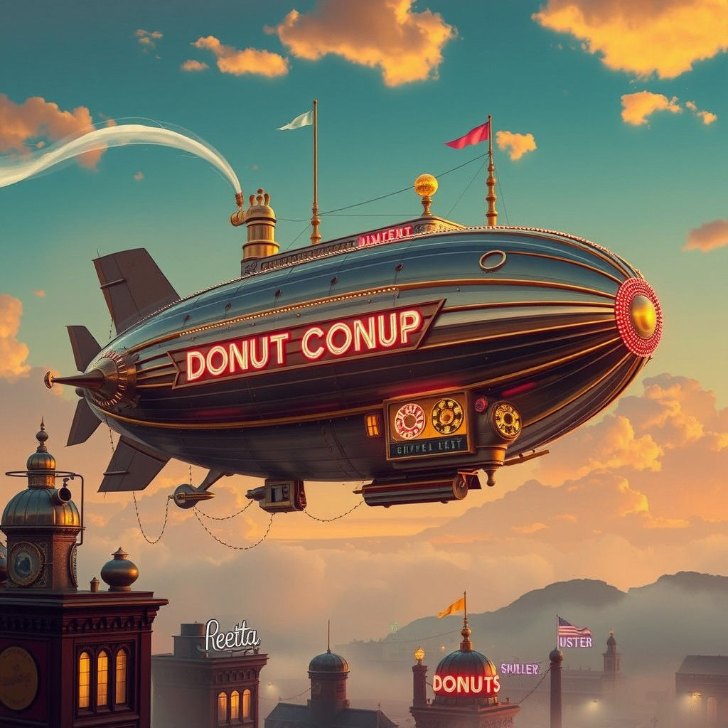 1950s Airship Donut Shop: Vintage Americana