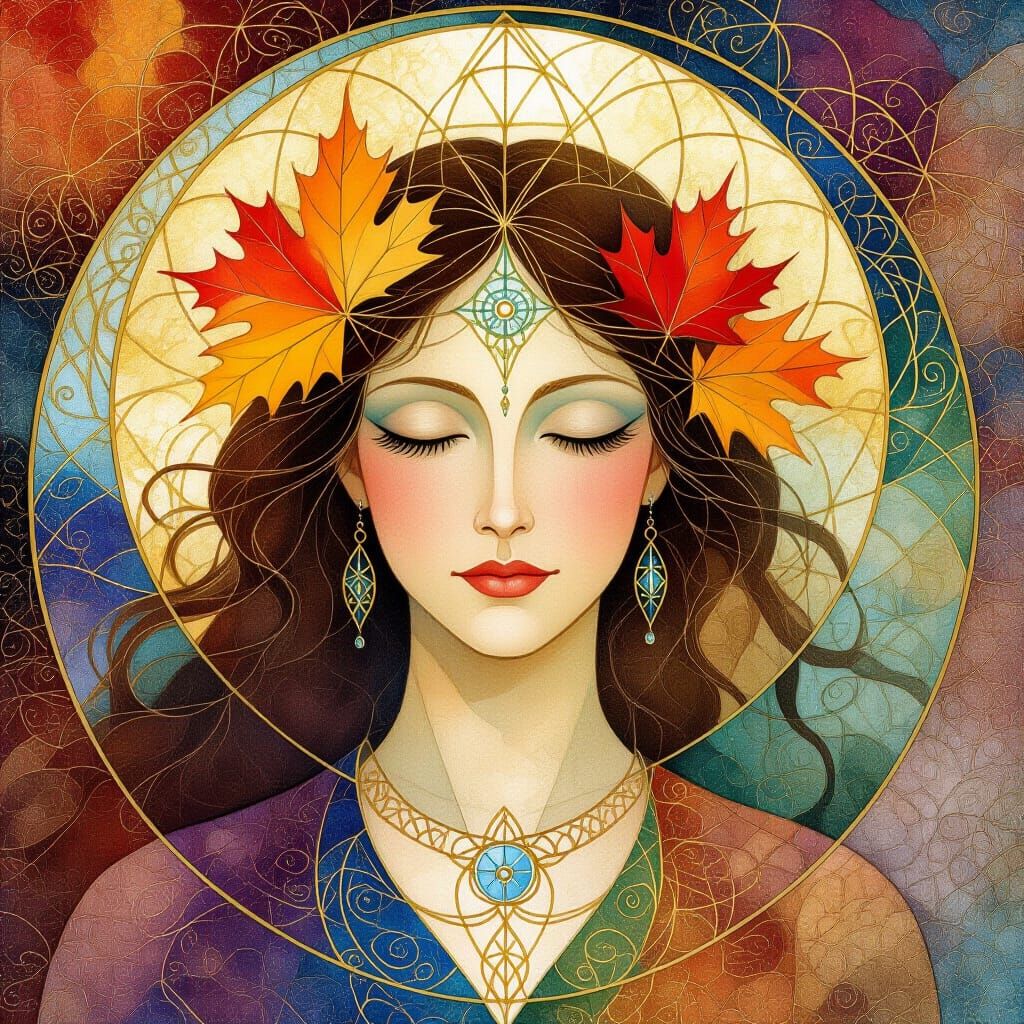 Dreamcore Autumn Equinox in Watercolor Decoupage