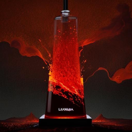 Volcanic Lava Lamp in Lyrical Abstraction Style