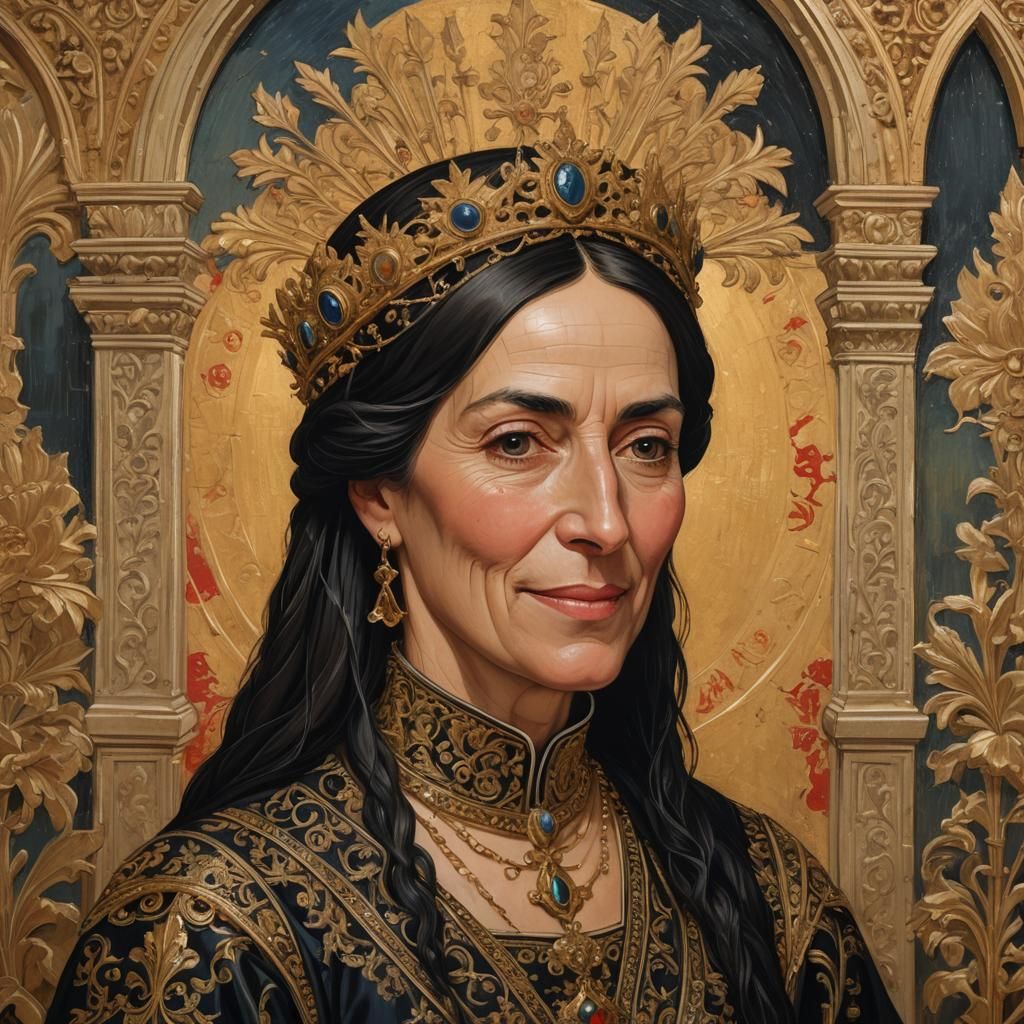 Queen Constance II: Gothic Realism Portrait