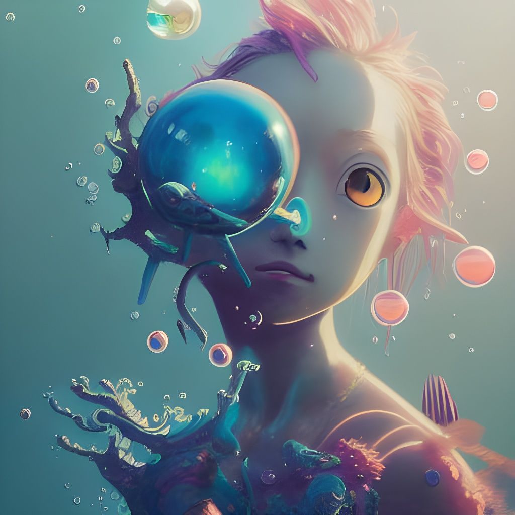 Cute Monster Water Creature in Anime Style