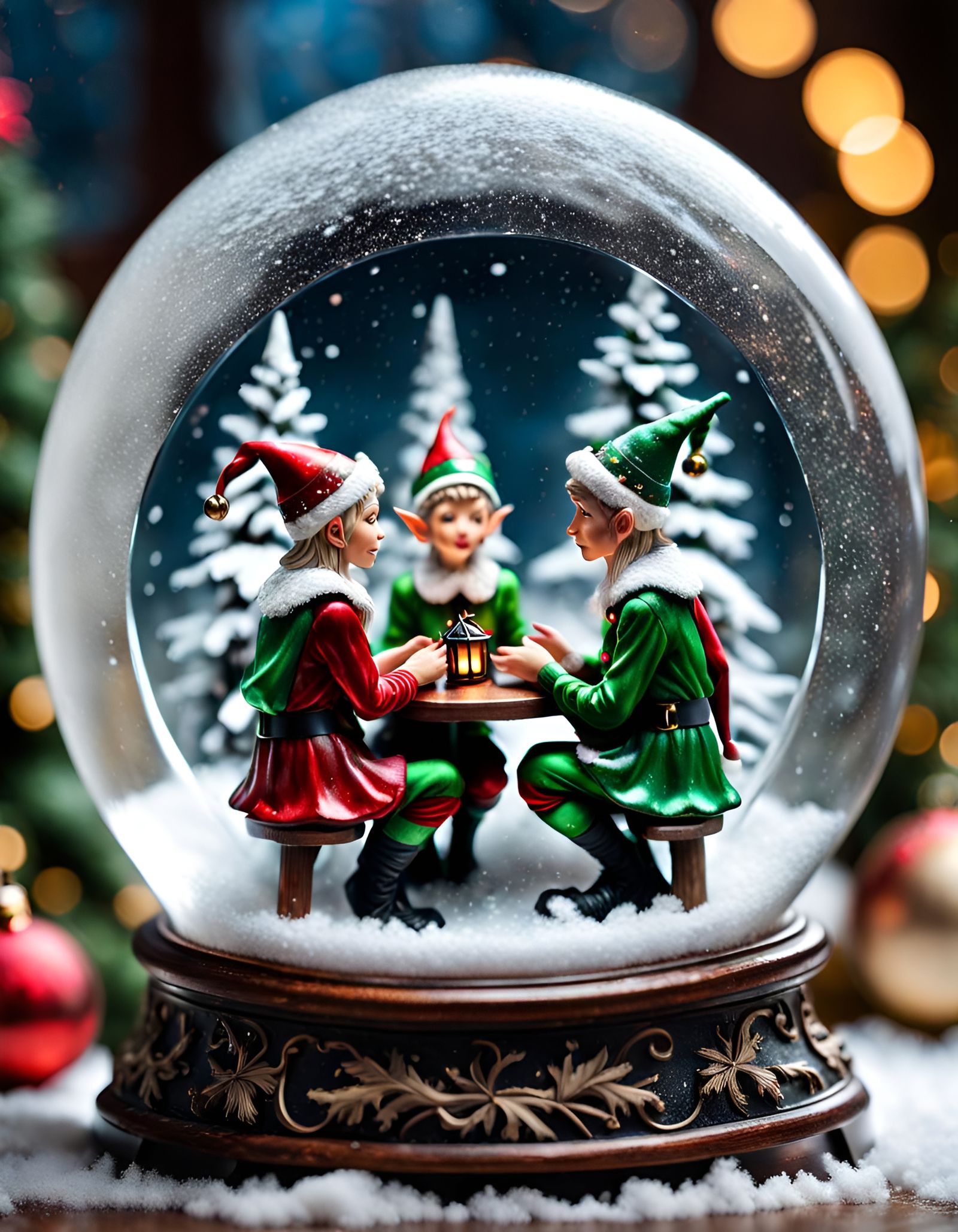 Christmas Elf Snow Globe