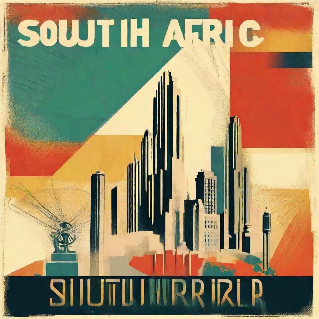 1930s Brutalist Propaganda Poster of South Africa