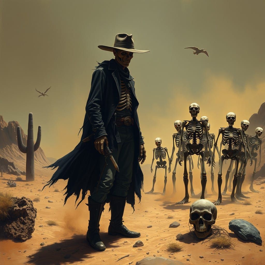 Mysterious Necromancer Conjures Skeletal Cowboys in Golden D...