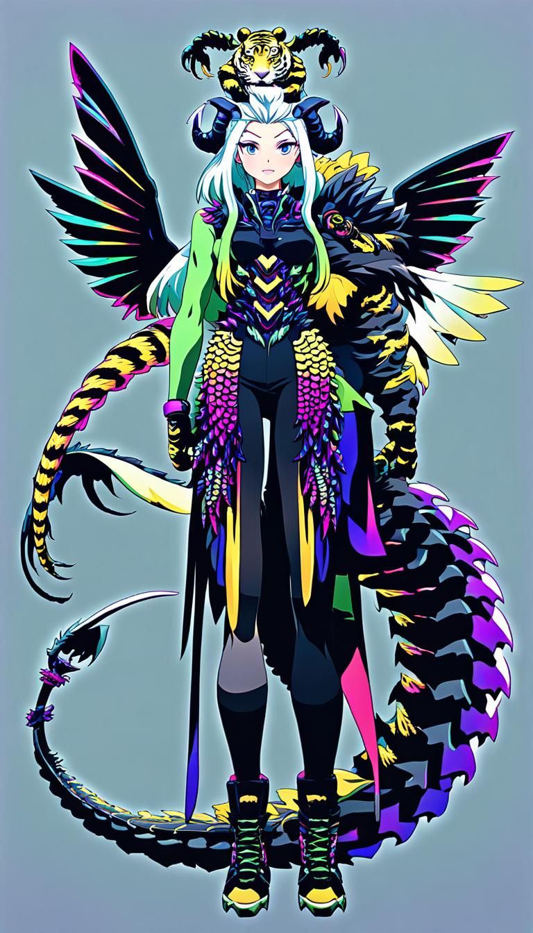 Anime Chimera Girl with Animal Features