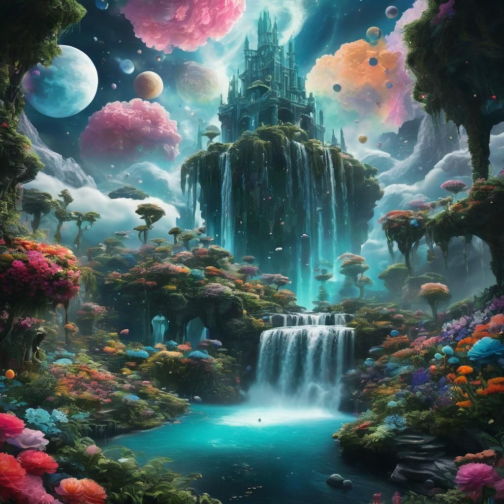 Celestial Garden: A Surrealist Sky Masterpiece