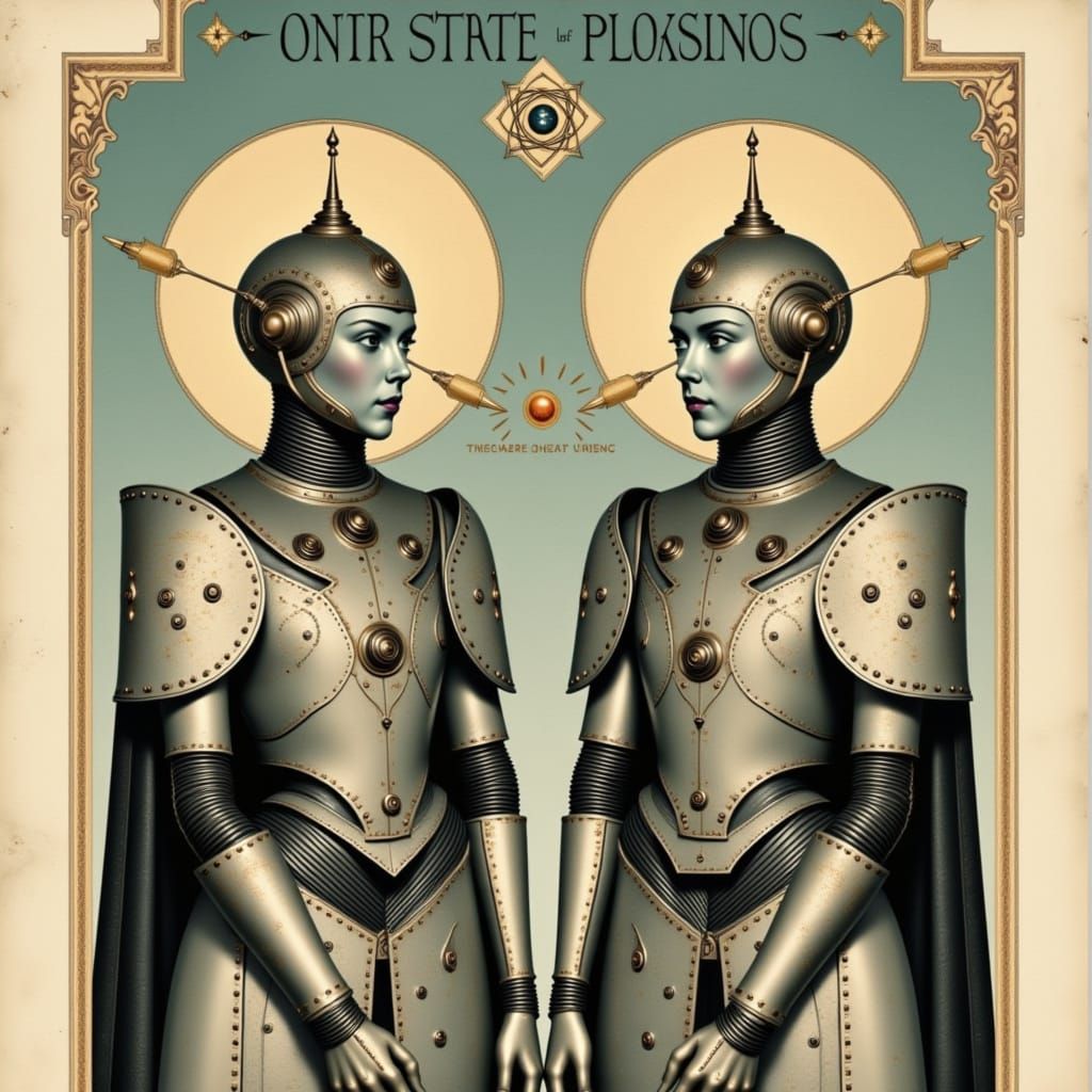 French Vintage Sci-Fi Saints in Art Deco Armor