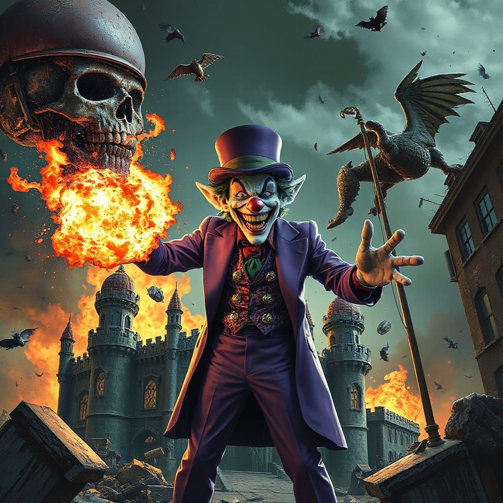 Waluigi as Joker Destroys Peach's Castle