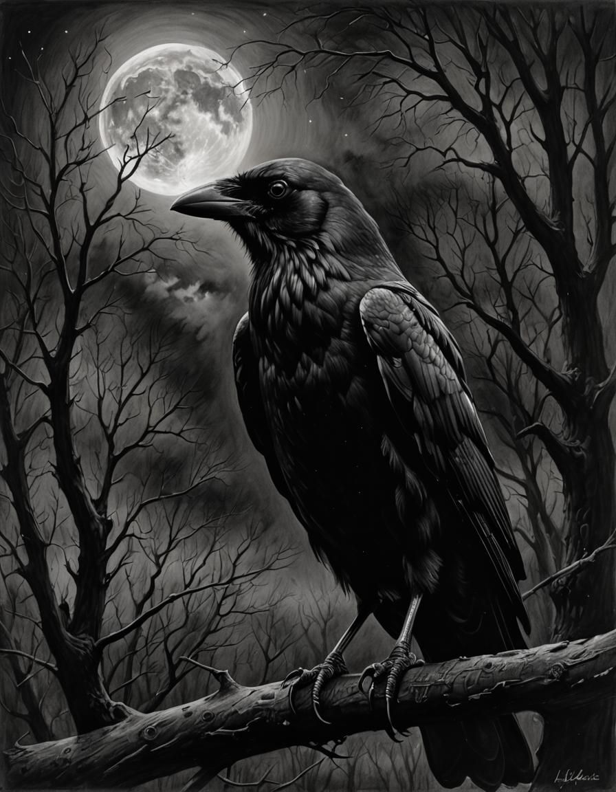 A crow in the night