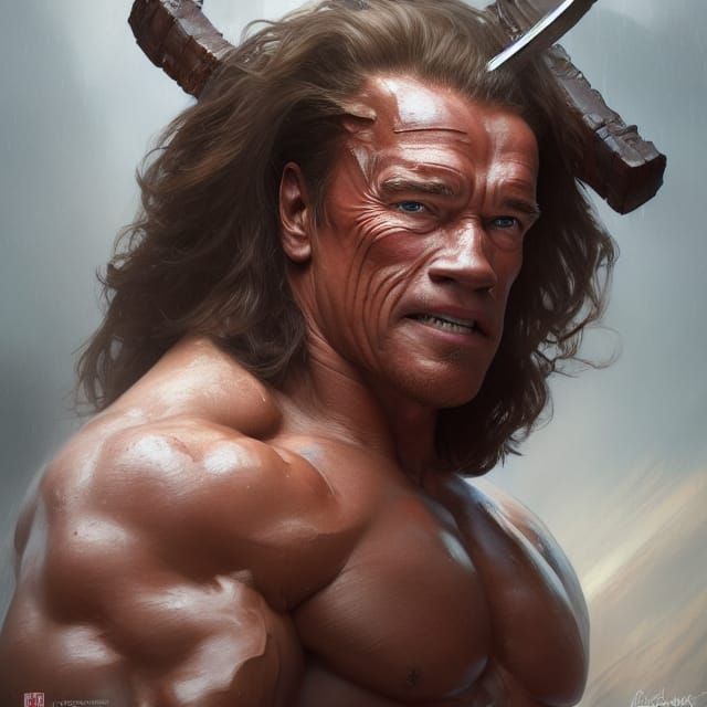 Barbarian Warrior Portrait in Hyperrealistic Style