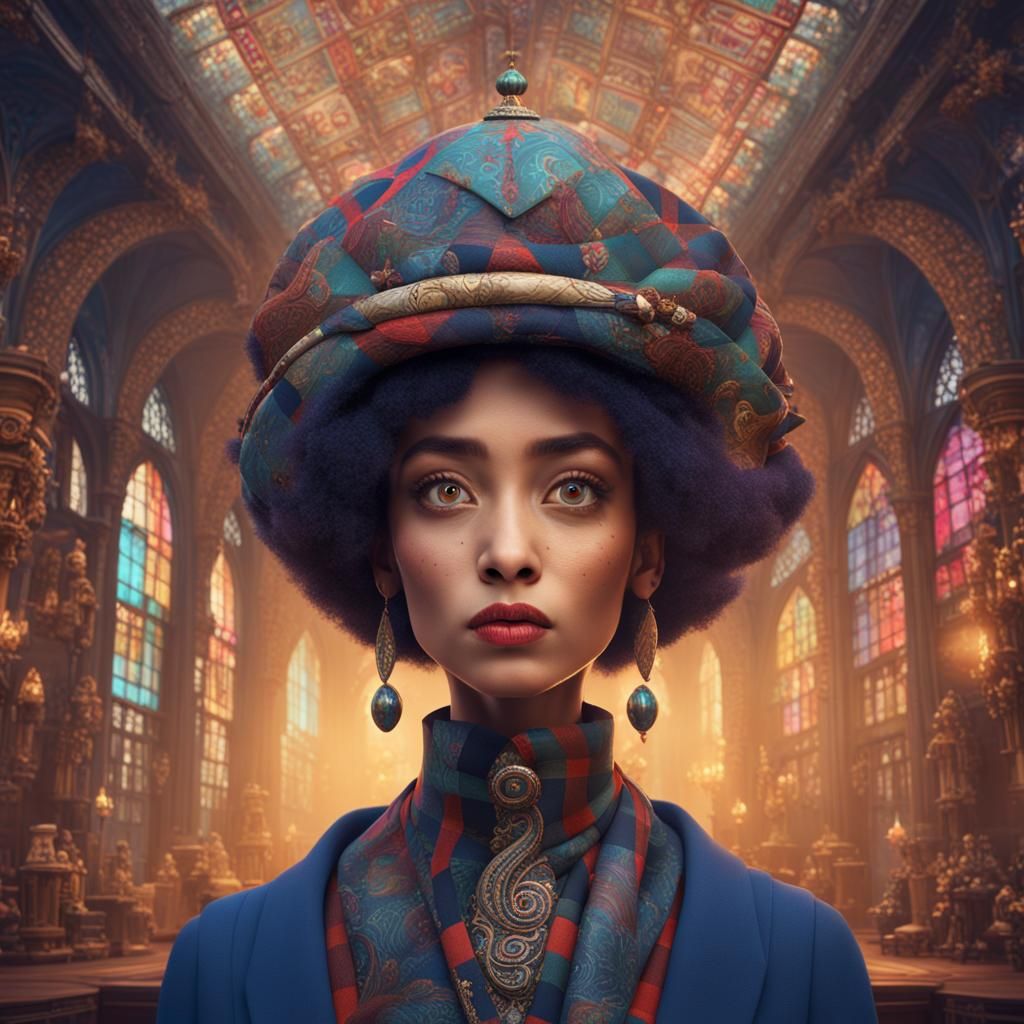 Plaid and Paisley Woman: Fantasy Concept Art