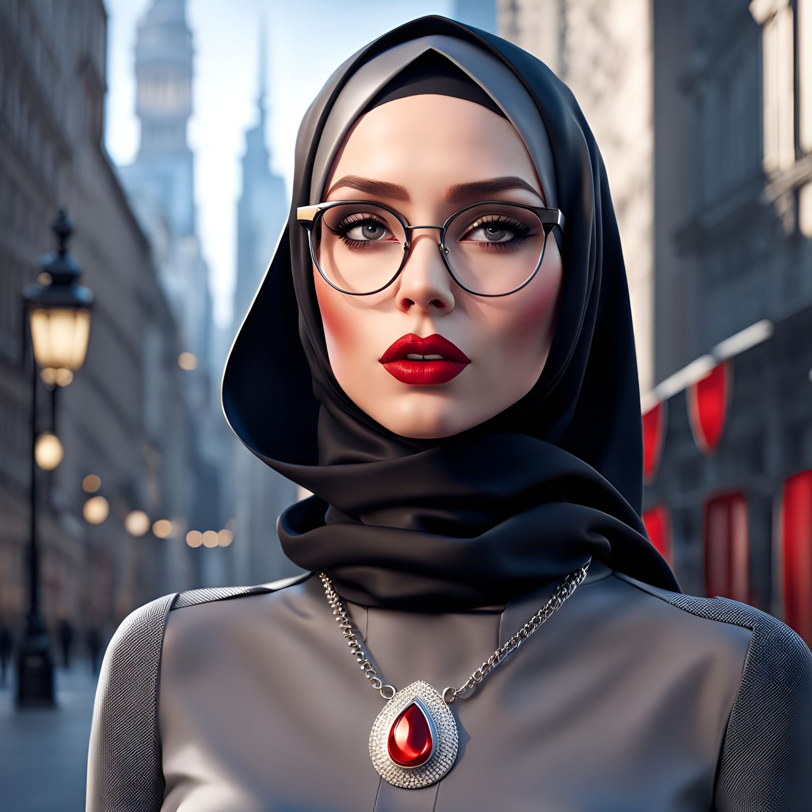 Modern City Hijabi Beauty in Elegance