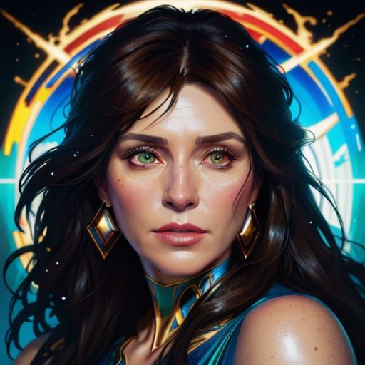 Laura Branigan Portrait in Vibrant Triadic Colors