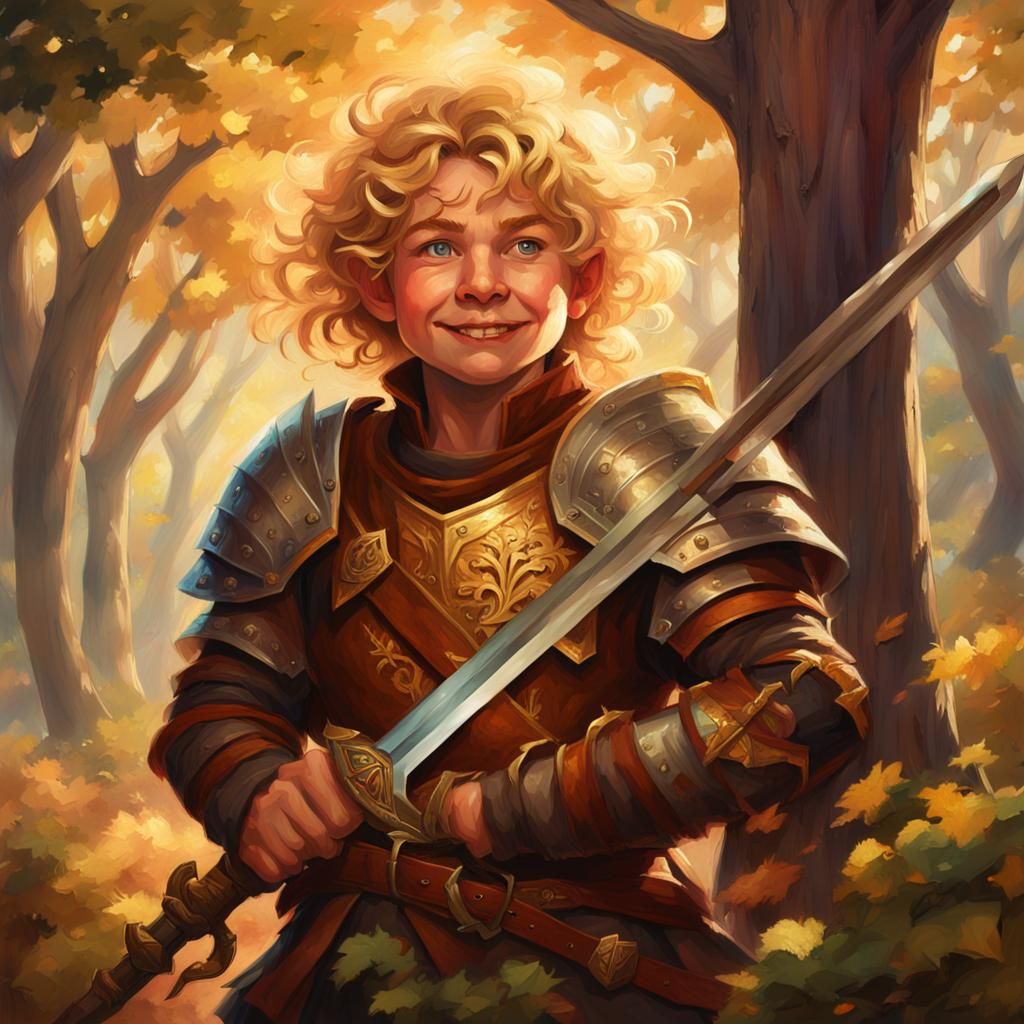 Halfling Rogue Portrait as Impressionist Oil Painting