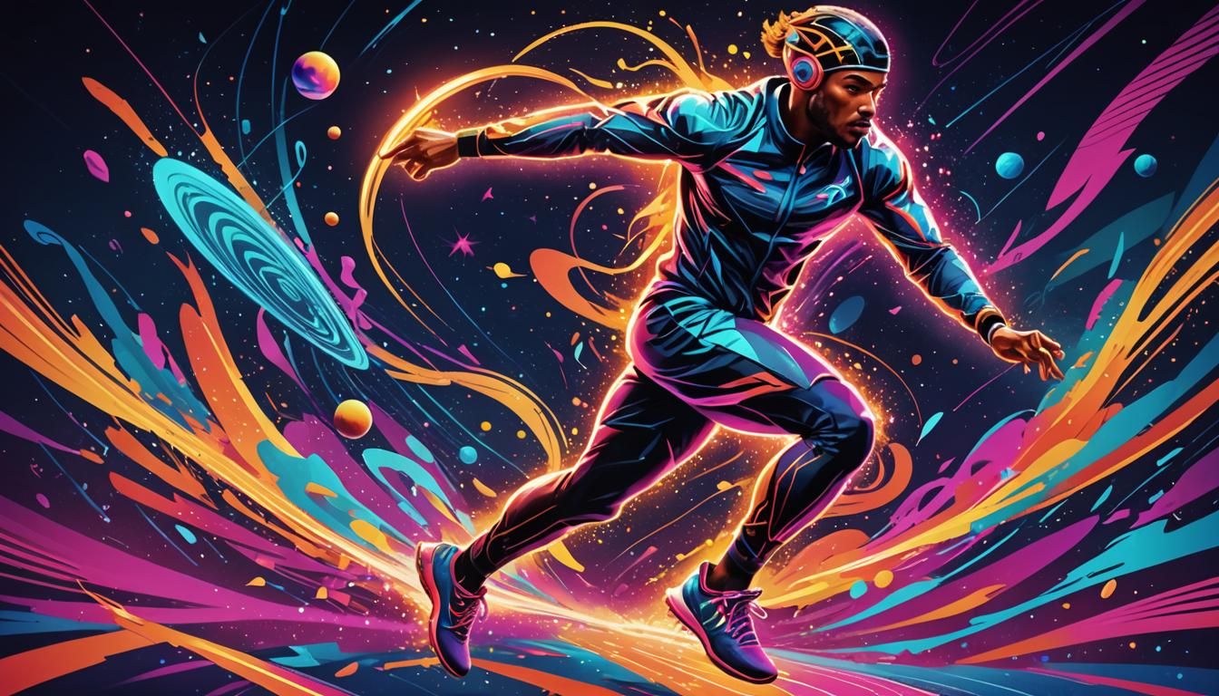 Cosmic Sports Illustration of Athlete's Shoe