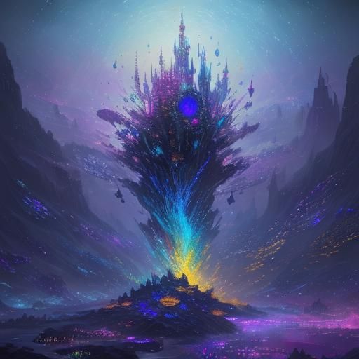 Abstract Bubbles and Marbles in Detailed Matte Painting