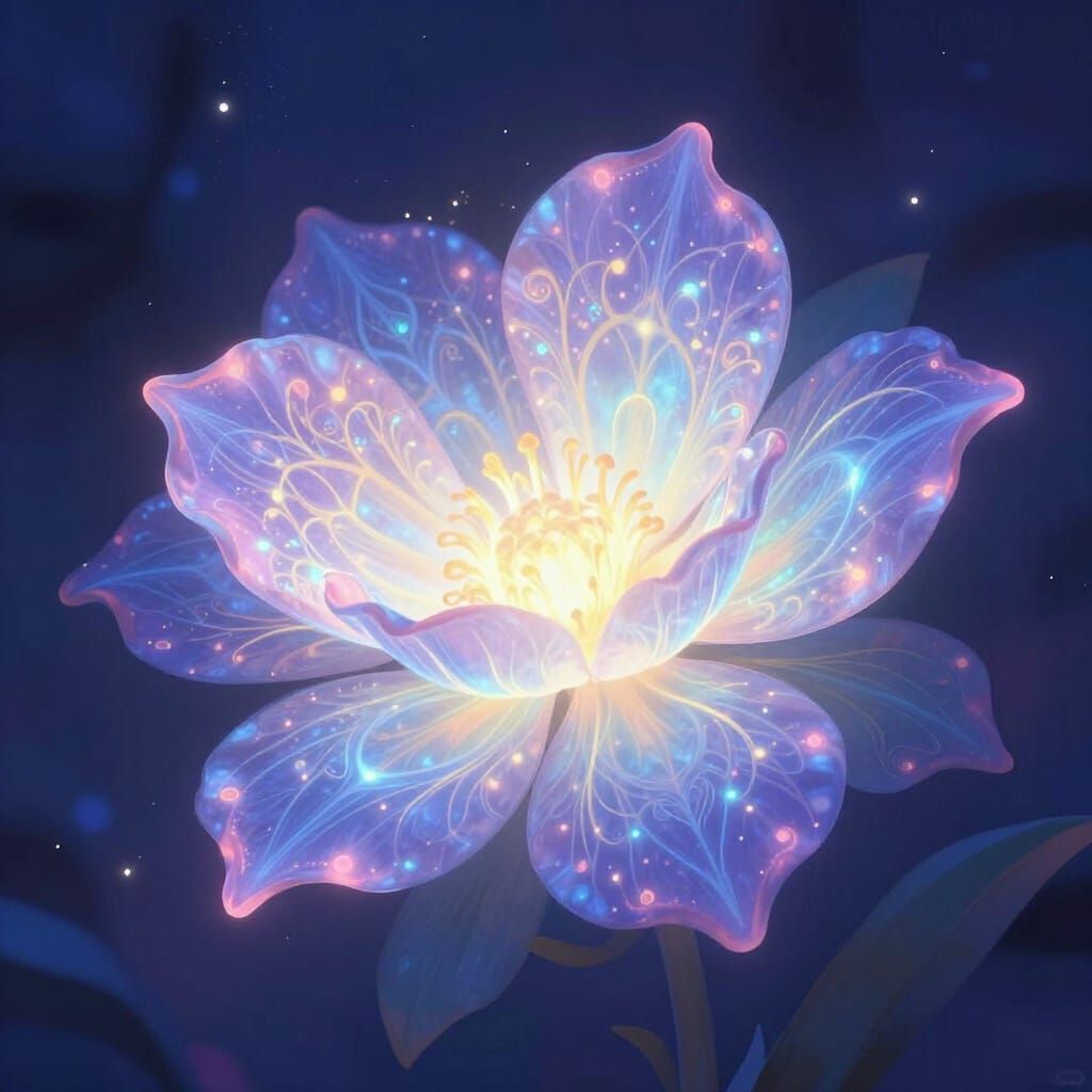 Ethereal Luminous Flower in Twilight