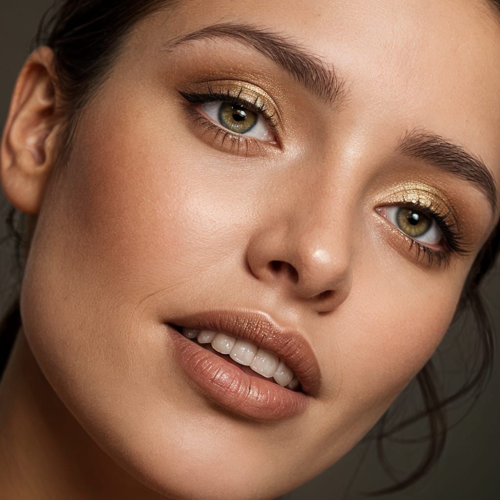 Young Woman's Radiant Face in Soft Focus