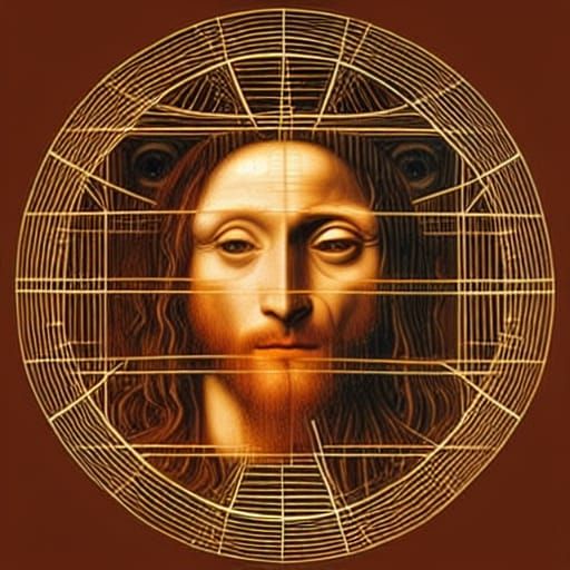 DaVinci Drawing Vitruvian Man: Matte Painting