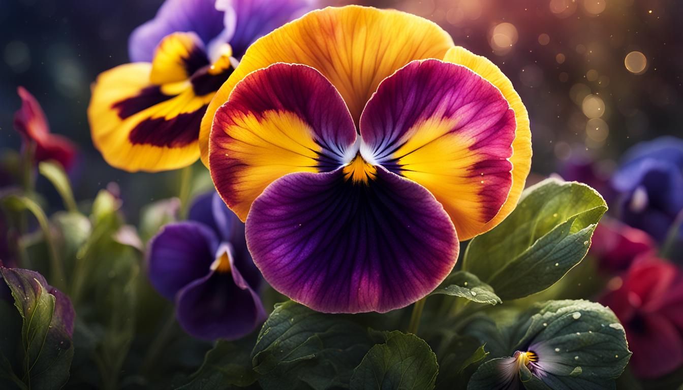 Detailed Watercolor Pansy in Whimsical Style