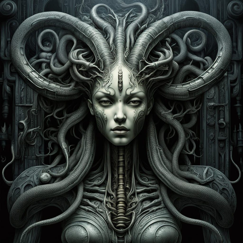 Medusa as a Dark, Biomechanical Nightmare