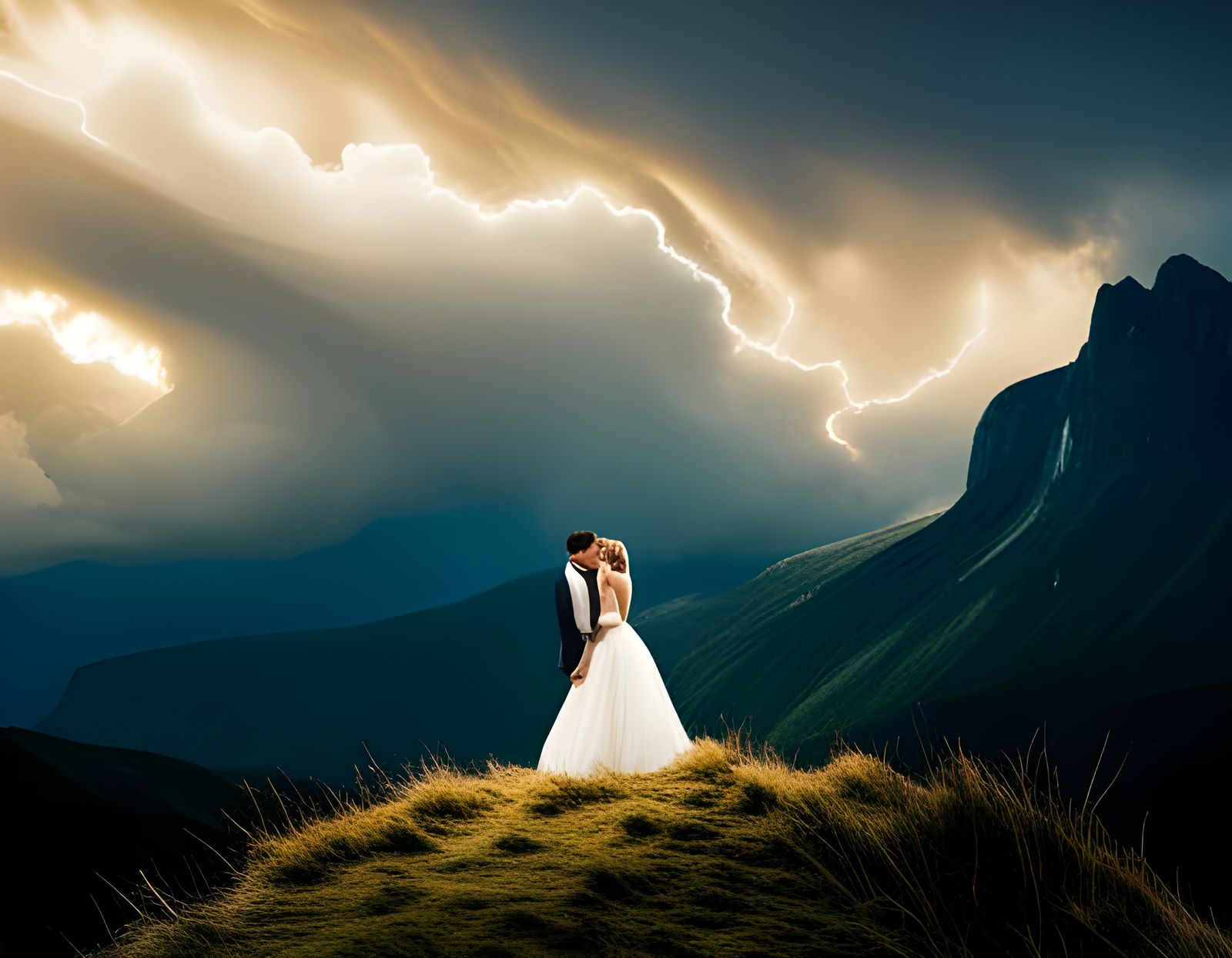 Scottish Highlands Wedding Under Lightning Storm