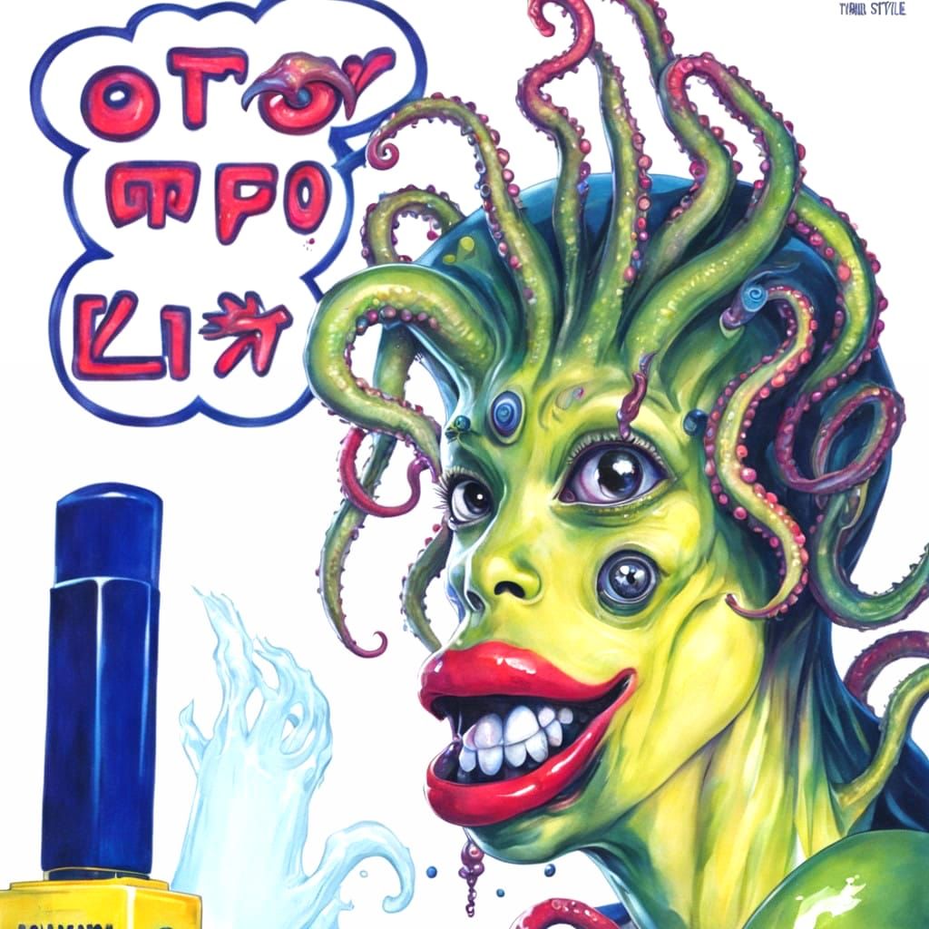 Alien Beauty Sales Pitch in Futuristic Magazine