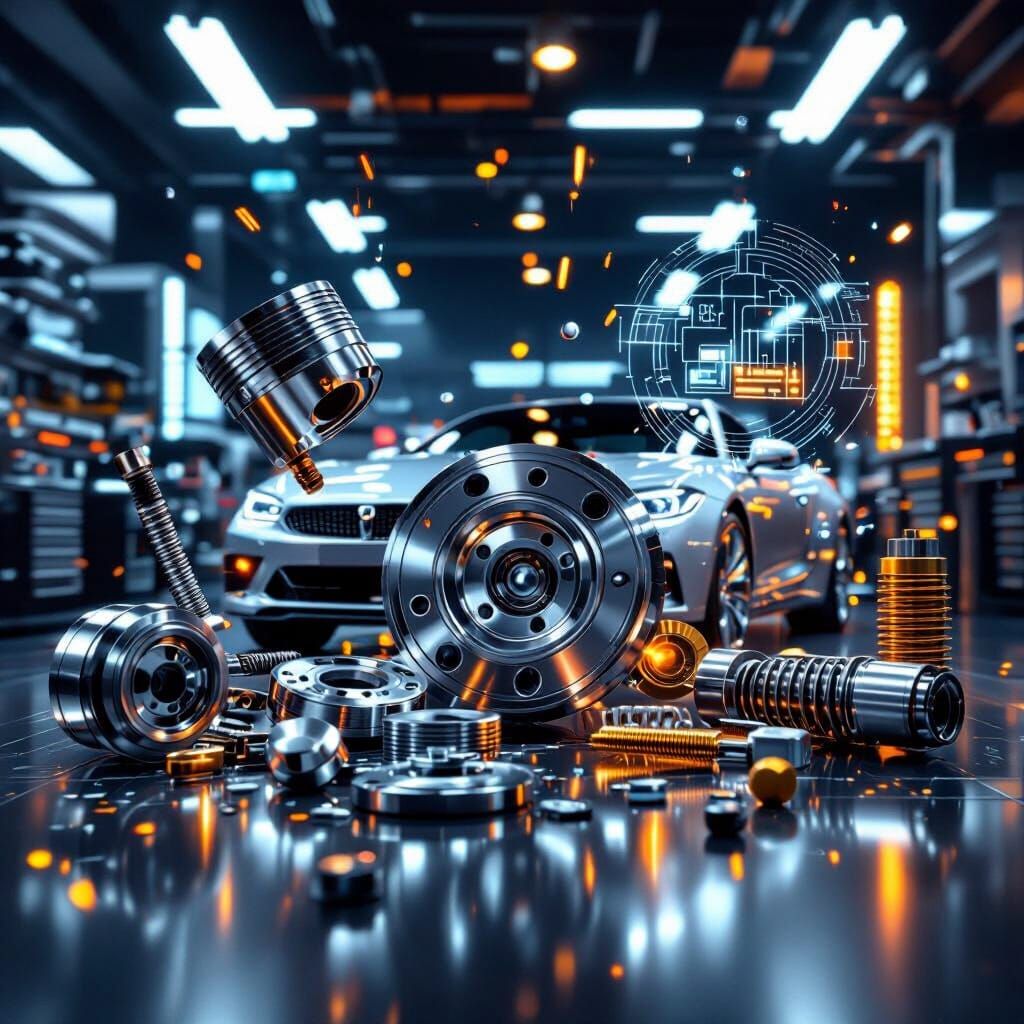 3D Cinematic Poster for Auto Parts Exhibition