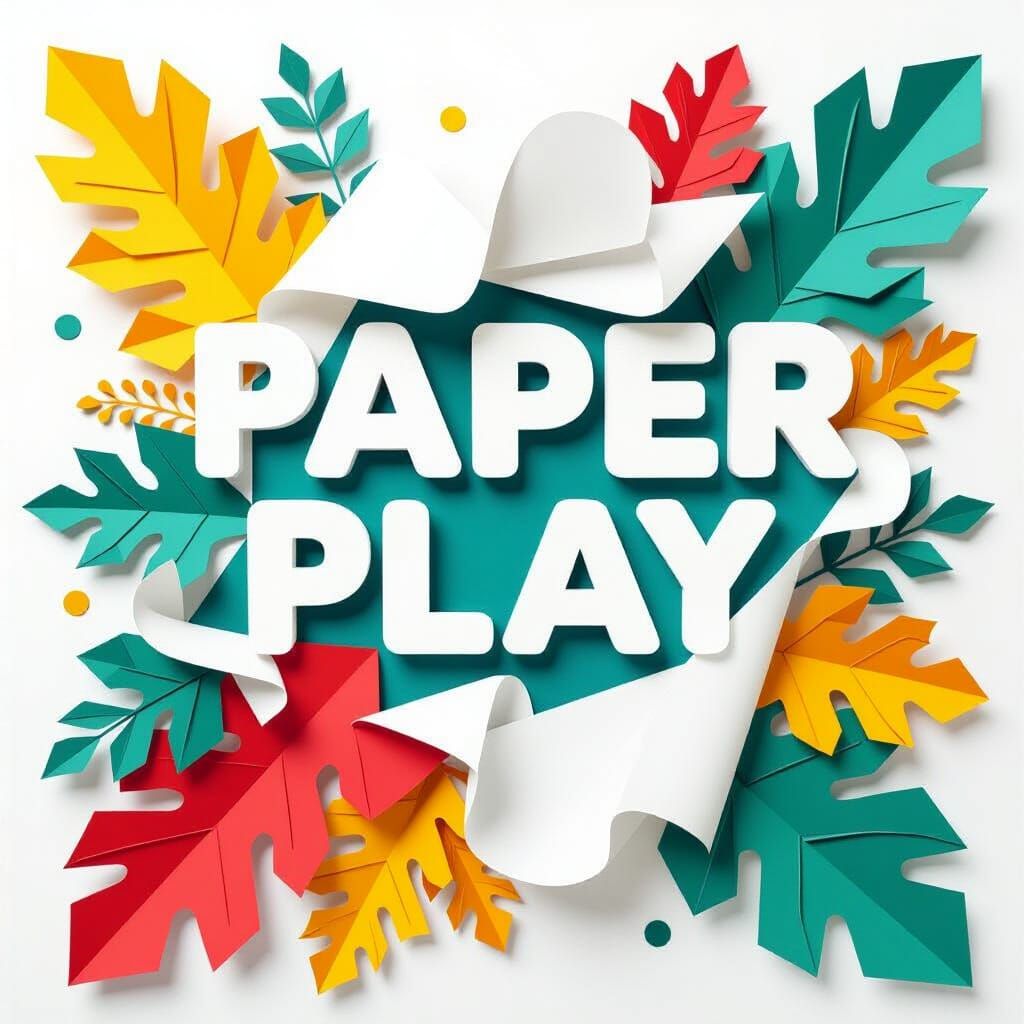 Abstract Paper Sculpture with Dynamic Folds