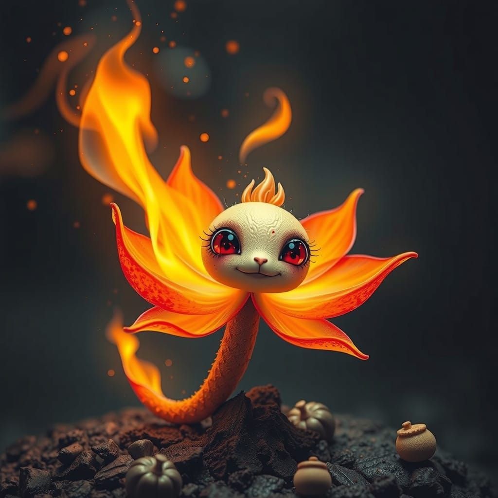 Enchanted Ember Blossom in Fiery Glory