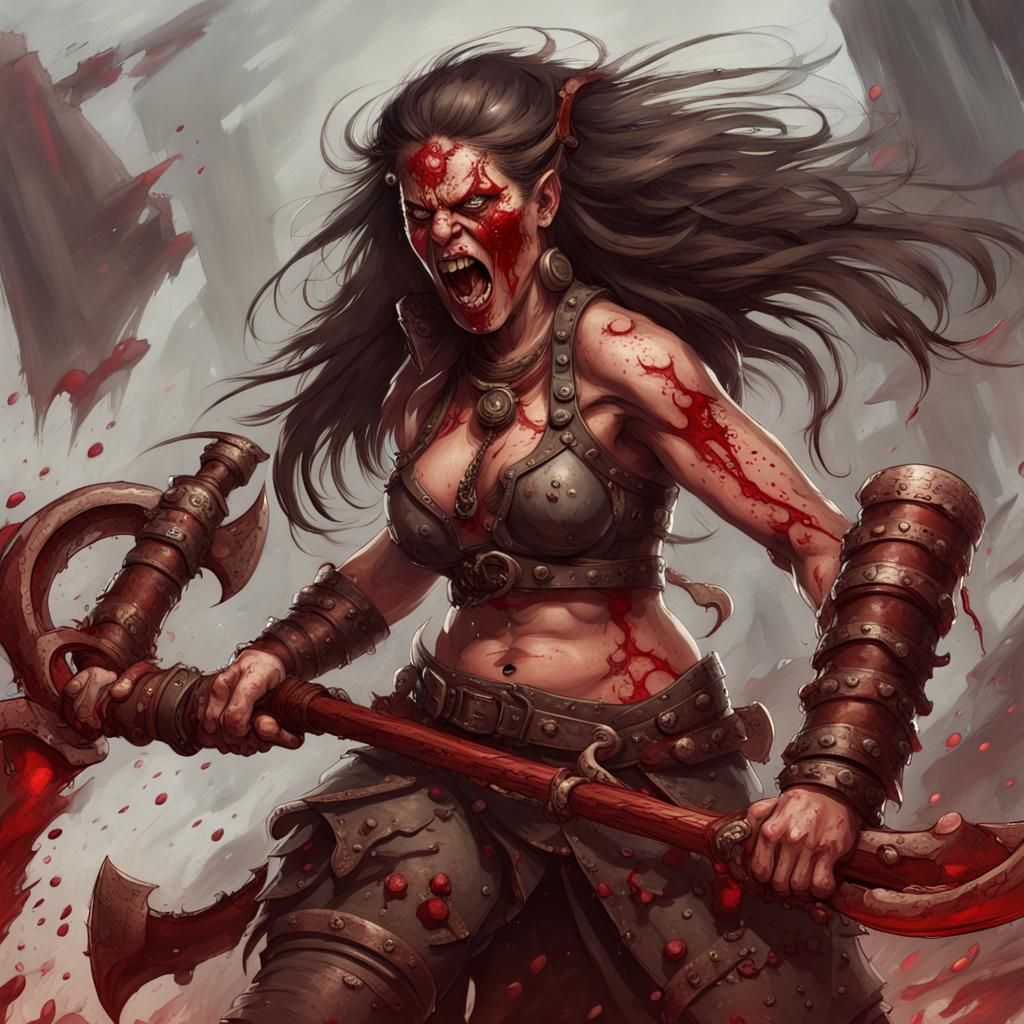 Steampunk Orc Barbarian Midbattle