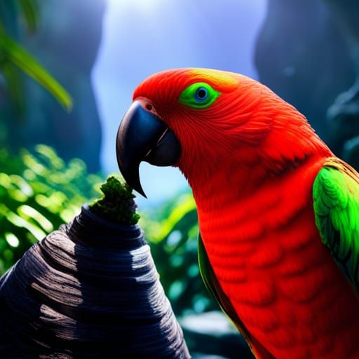 Detailed Australian King Parrot Fantasy Art