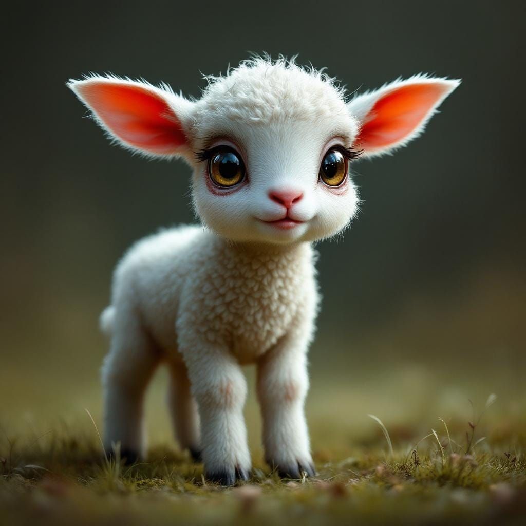 Anxious Lamb in a Fantastical Matte Painting