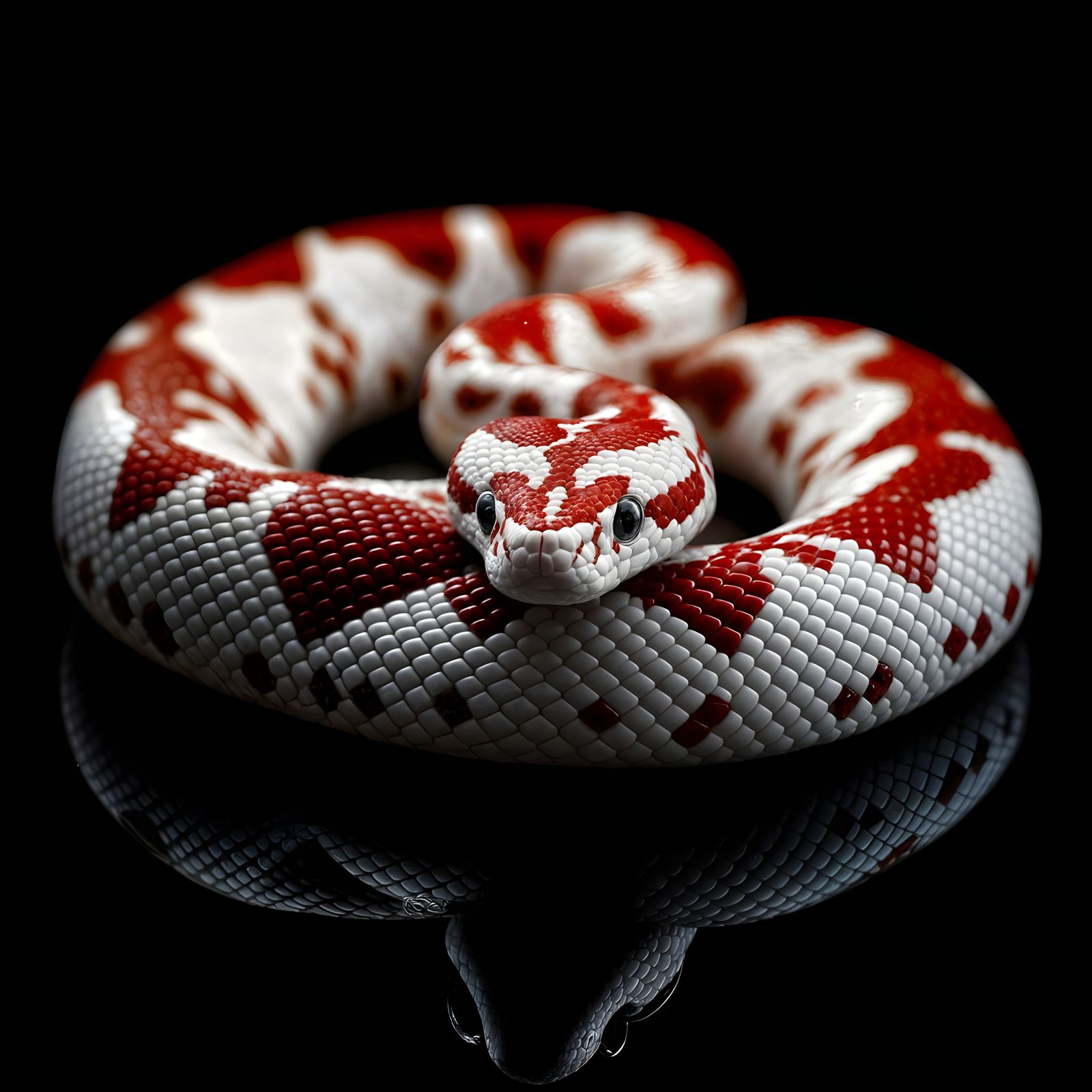 Intricately Detailed White Diamondback Rattlesnake