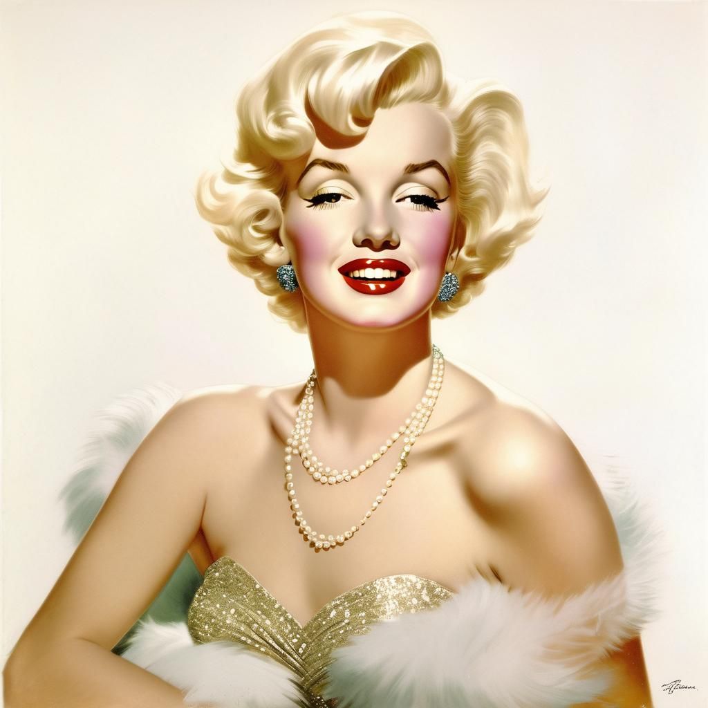 Marilyn Monroe Illustration in Art Frahm Style