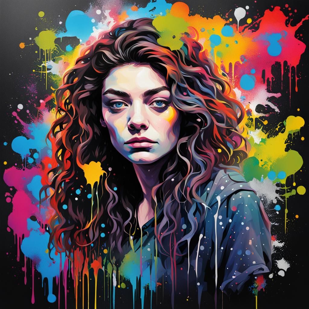 Colorful Graffiti Street Art with Splash Effects