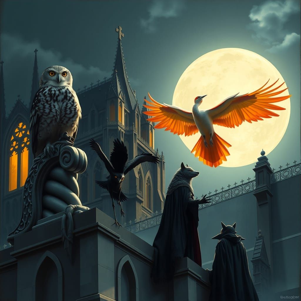 Gothic Creatures of the Night Unite in Notre Dame's Moonlit ...