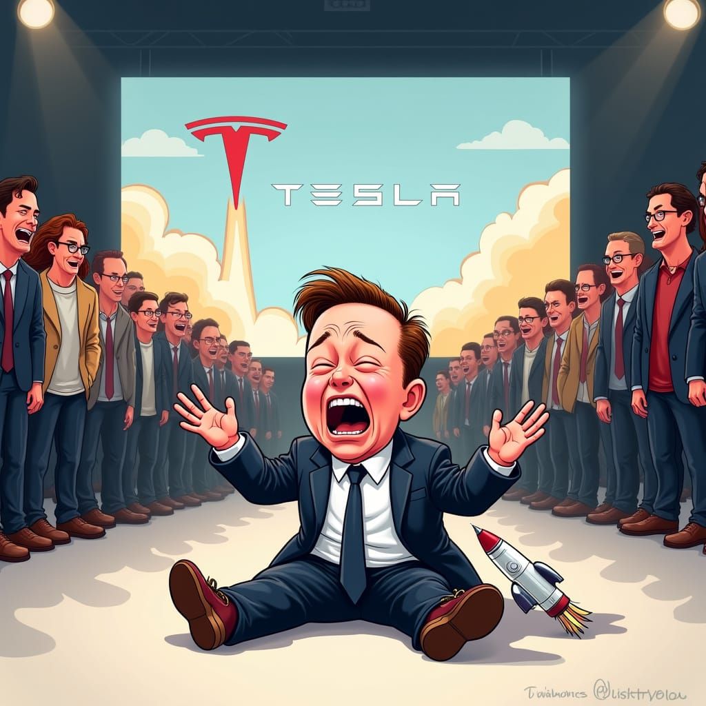 Elon Musk as Toddler Throwing Tantrum