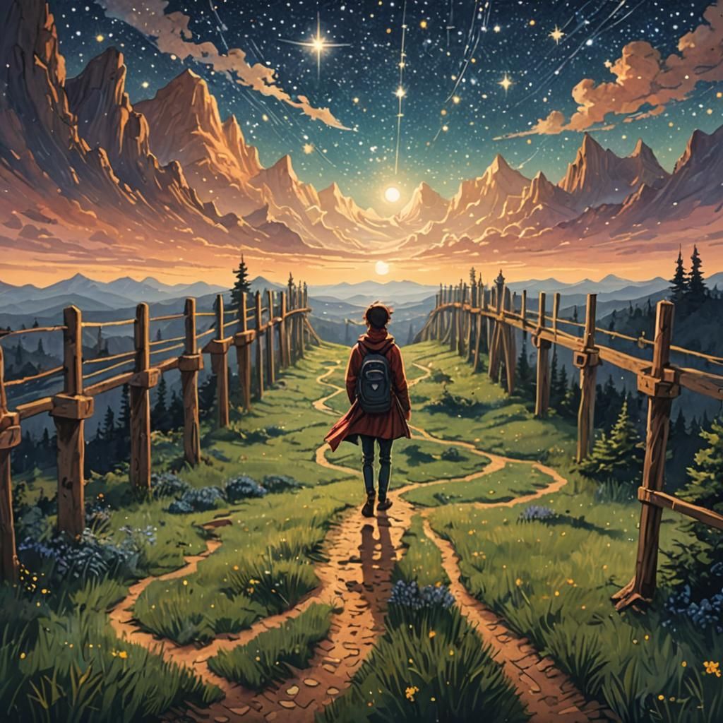 Wanderers Under a Starry Sky