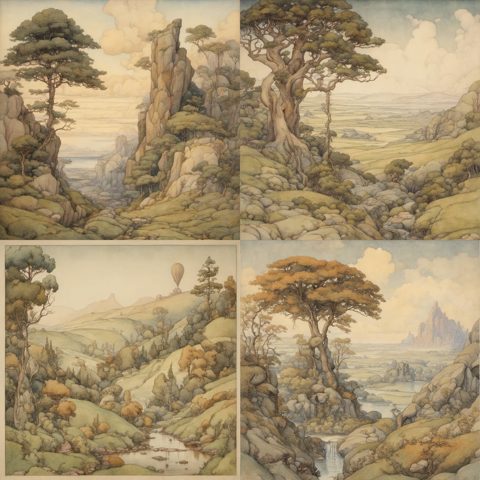 Golden Age Landscape Illustration