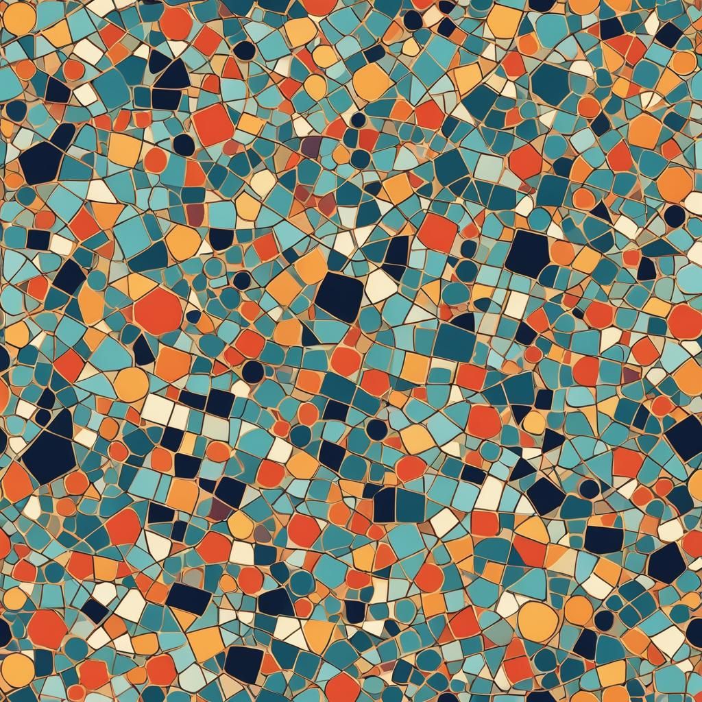 Geometric Abstract Beach Sunset Art