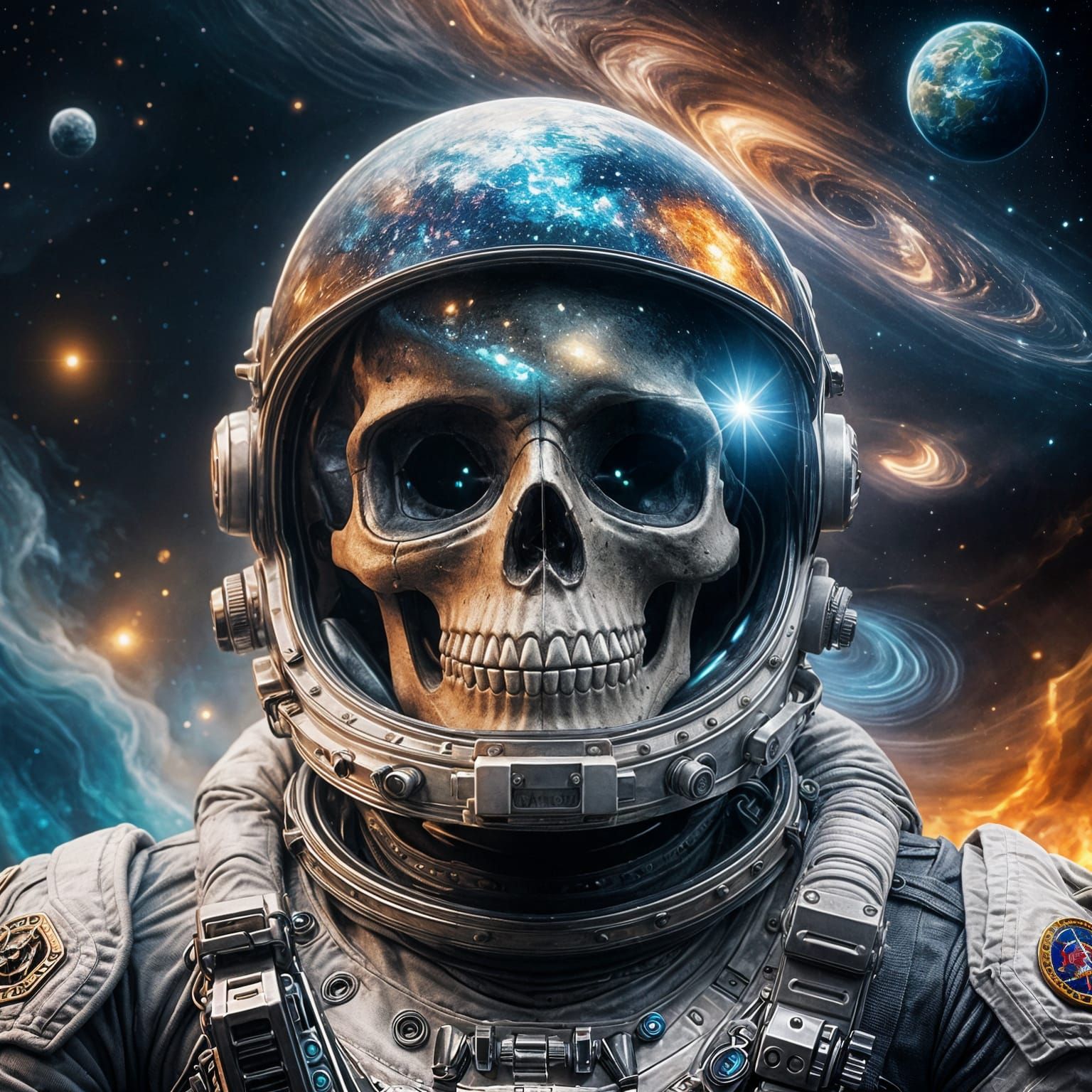 Astronaut Skull: Epic Cinematic Digital Painting
