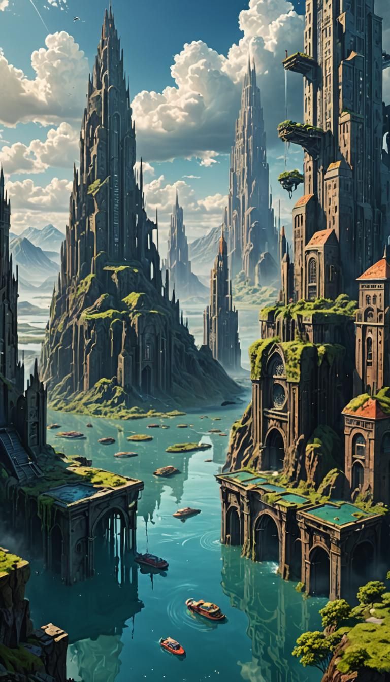 Sunken City: Ancient Skyscrapers in Crater Lake