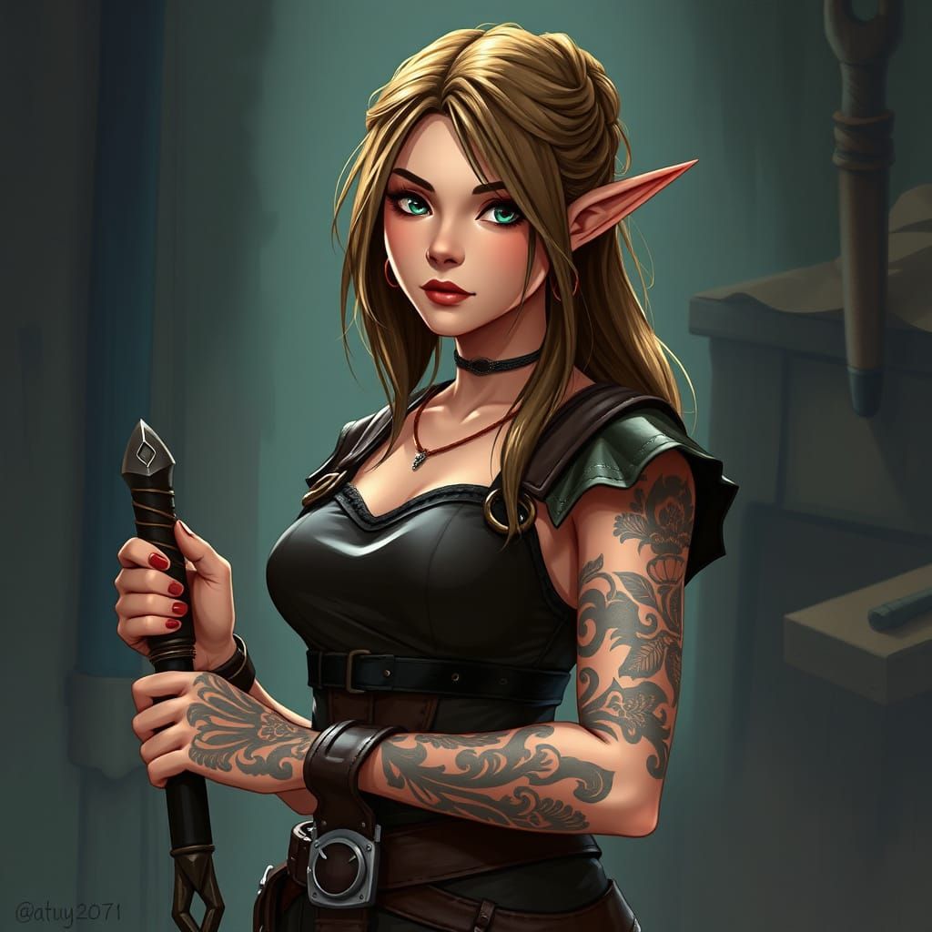 Elf blacksmith girl