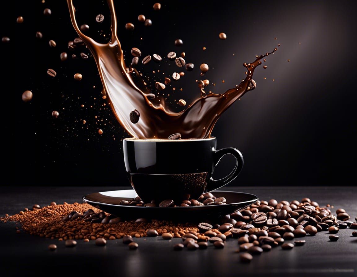 Coffee Splash with Chocolate: High-Speed Product Shot