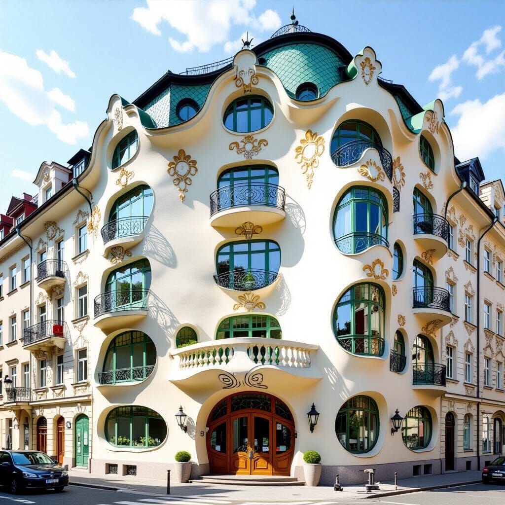 Distorted Art Nouveau Rococo Architecture