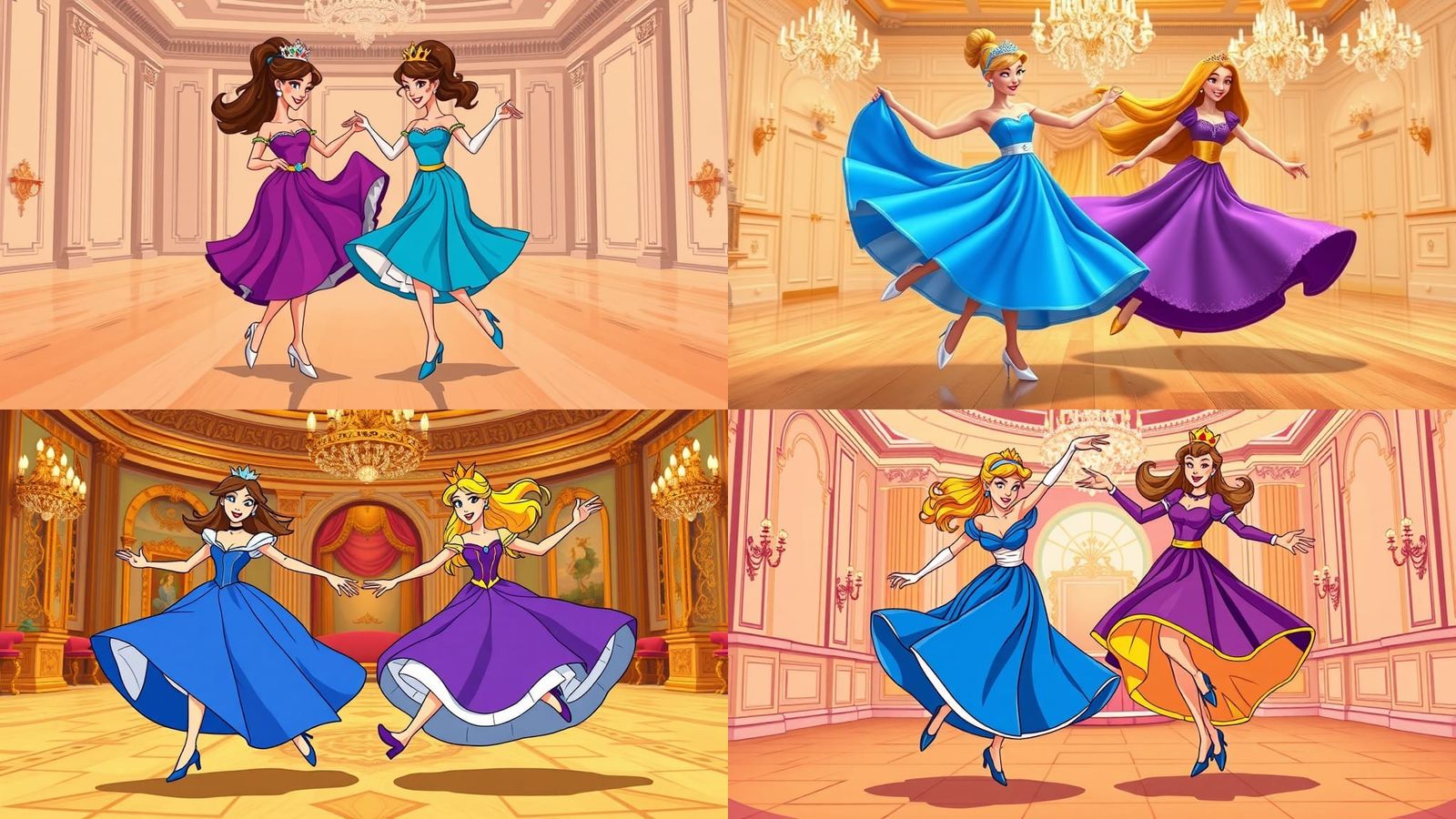 Cartoon Princesses Tap Dancing at High Speed